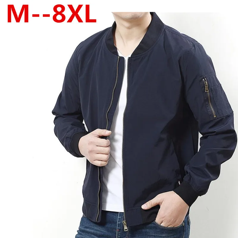 Бомбер мужской 10XL 9XL 8XL 6XL пилот с нашивками зеленая Двусторонняя одежда тонкая