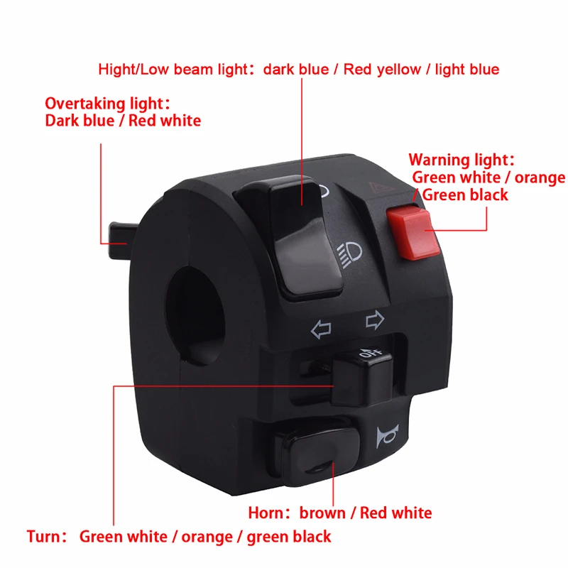 NS Modify 22 мм 7," мотоциклетные переключатели левый и правый руль управления Переключатель головной светильник противотуманный светильник сигнальная лампа