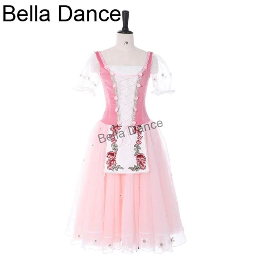 Pink Ballet Tutu Dress Peasant Girl Giselle Maid Tutu Dress Girls Romantic Tutu Dress Ballet Tutu Professional For AdultsBT9239