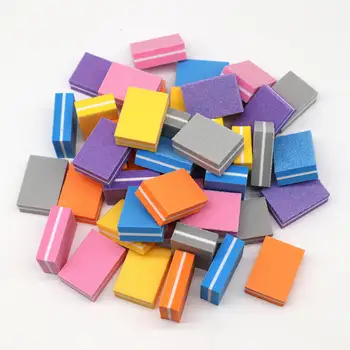 

50pcs Mini Sponge Nail File Coulorful Cushioning Block Sanding Professional Double Sided Pedicure Manicure Nail Tools