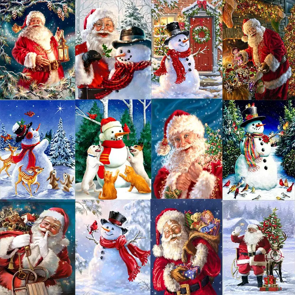 

Christmas series.5D DIY Diamond Painting Full Round Drill Animal Landscape Cartoon X-mas Embroidery Cross Ctitch Home decoration