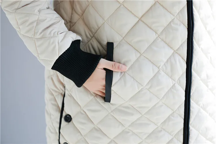 Новая весенняя женская парка Теплая куртка осенне-зимняя женская одежда хлопковое пальто с стоячим воротником Верхняя одежда XA76