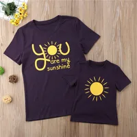 1Pc You Are My Sunshine Family Matching Shirt Mother Daughter Father Son Kids T-shirt Tops Rompe Outfits Casual Family Tshirt 1