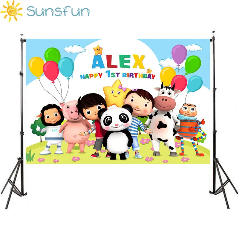 Sunsfun фон для фотосъемки новорожденных детей на 1 й день рождения с именем и
