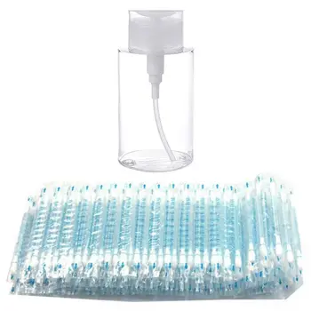

50Pcs/Set Disposable Alcohol Stick Disinfected Cotton Swab & 1x Push Down Empty Pump Dispenser Clear Bottle 150Ml