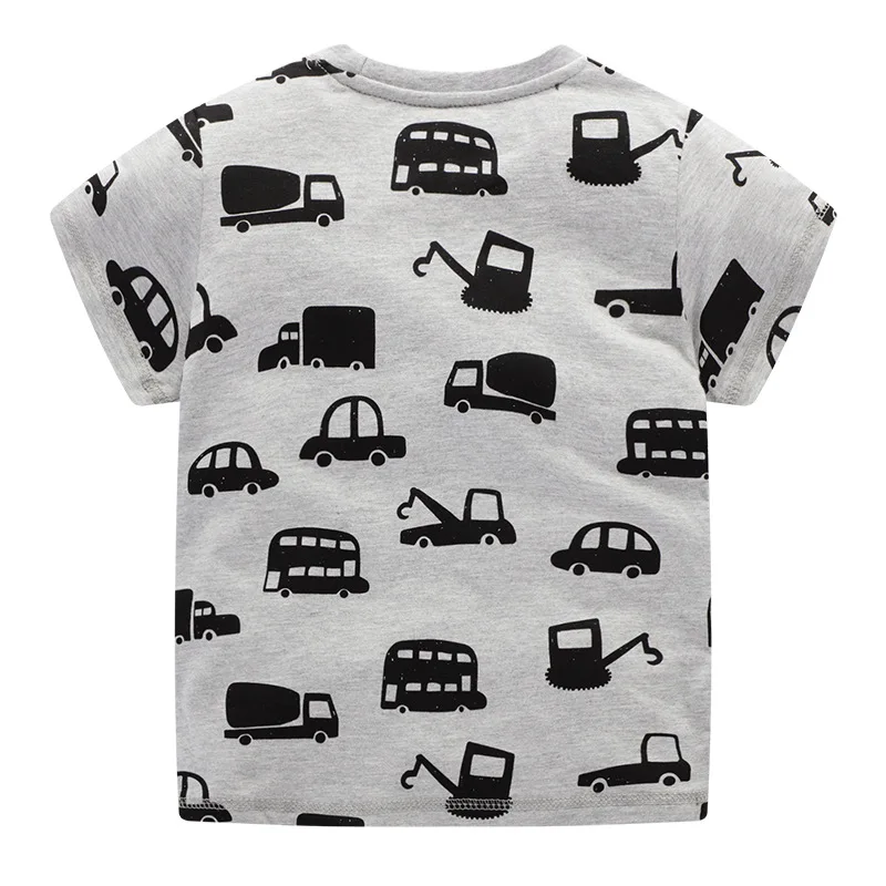 Футболка для мальчиков с динозавром; Детская летняя одежда; Новинка; летние хлопковые футболки с рисунками для маленьких мальчиков; милая детская одежда с аппликацией животных
