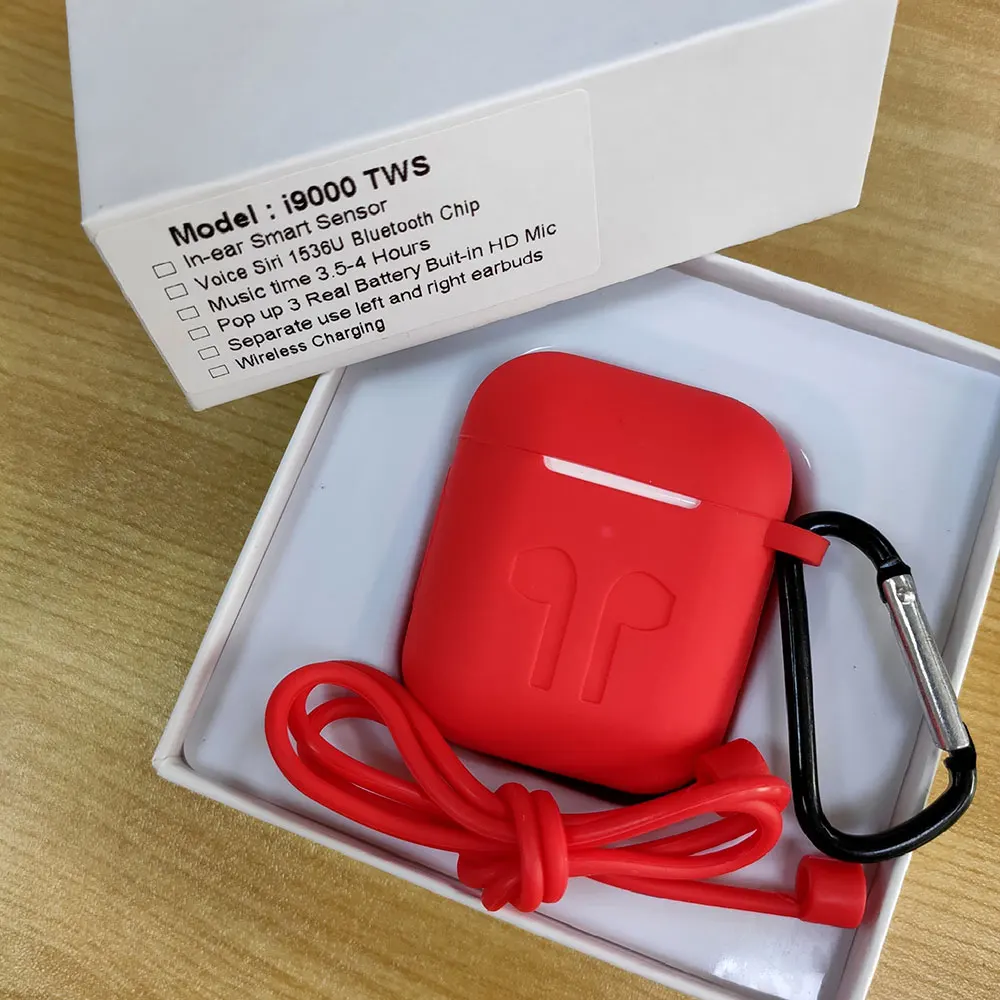 I9000 TWS Aire 2 всплывающие 1:1 реплики наушников Bluetooth 5,0 беспроводные наушники смарт-вкладыши сенсор i9000 TWS PK i1000 i500 i800 TWS - Цвет: i9000 add Red case
