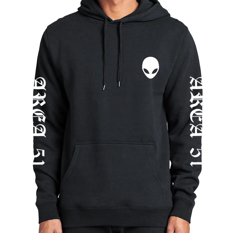 

Storm Area 51 Hoodies Alien Black Plus Velvet Hoody Black Originality Long Sleeved Pullover Sweatshirts