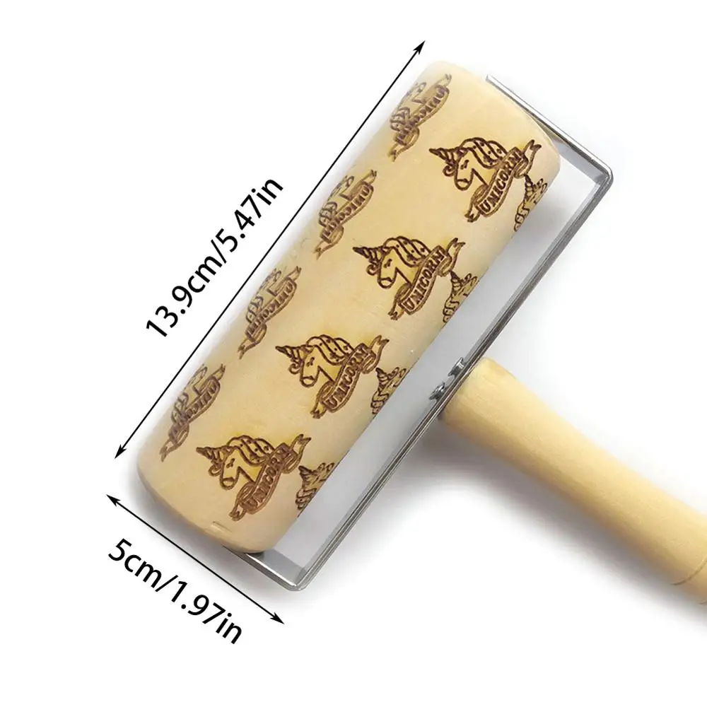 

5*13.9cm Christmas Embossing Rolling Pin Baking Cookies Noodle Biscuit Fondant Cake Dough Engraved Roller Reindeer Snowflake