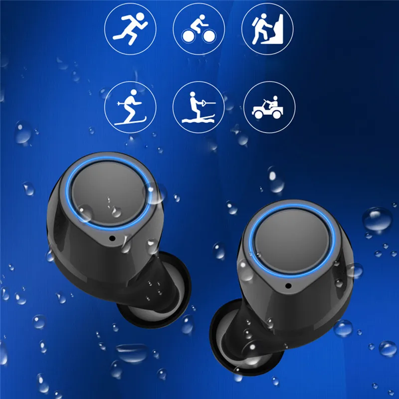 Мини TWS беспроводные Bluetooth наушники IPX5 водонепроницаемые спортивные с зарядным устройством наушники Встроенный микрофон#2