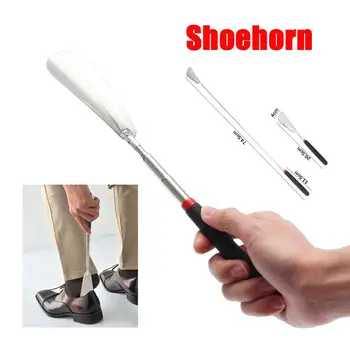 

Long Handle Shoehorn Flexible Silver Stainless Steel Shoe Horn Stick Shoe Lifter Tool Professional Shoe Spoon Tool 26.5~74.5cm