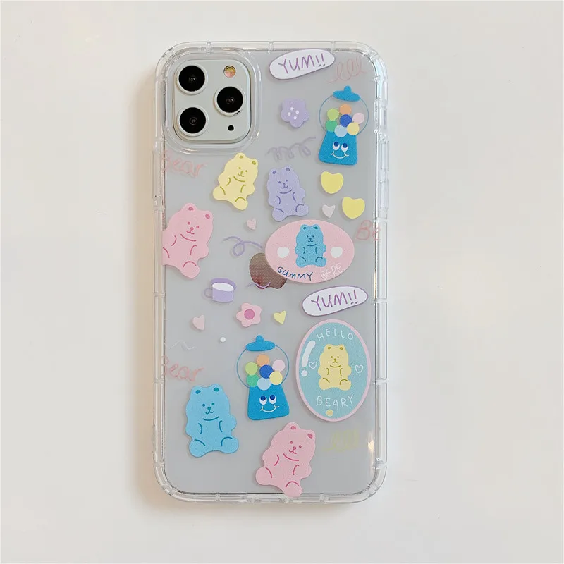 INS корейский чехол для телефона с мультяшным медведем для iphone 11 Pro Max чехол iphone xs max xr x Чехол 7 8 plus funda Мягкий силиконовый чехол из ТПУ - Цвет: 2