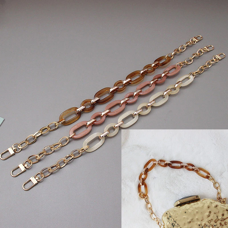 

Resin Acrylic Handbag Strap Vintage Shoulder Bag Clutch Chain Detachable Belts Women Purse Chain for Plastic Bag Accessories