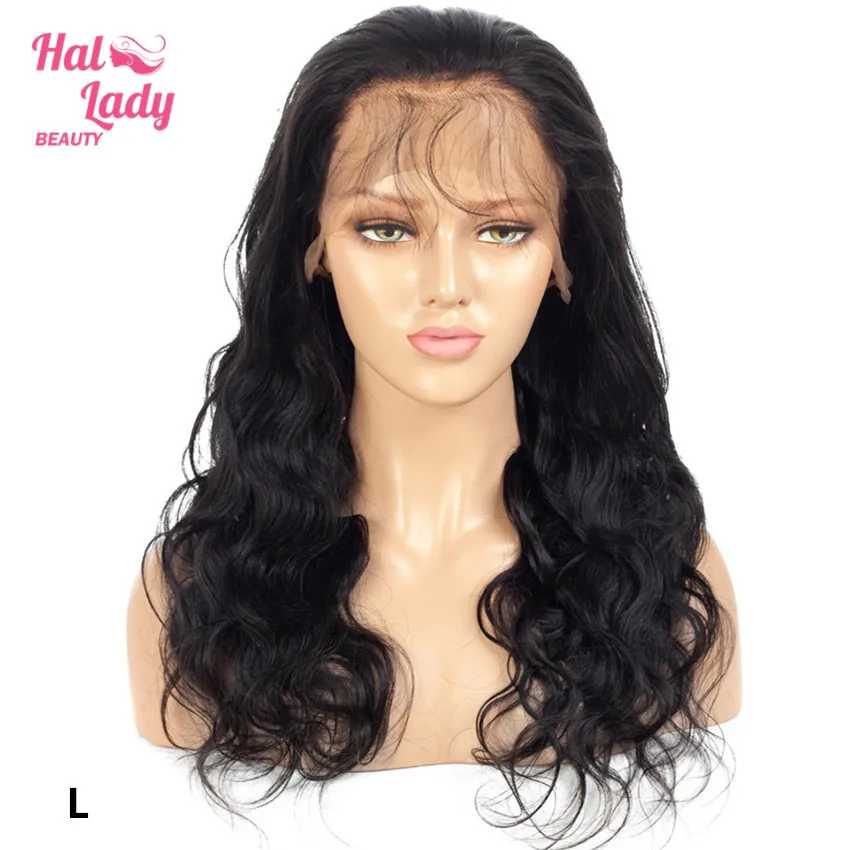 Парики из натуральных волос Halo Lady Beauty 13*4 бразильские волнистые волосы без Remy с
