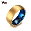 Vnox Men's Blue Tungsten Ring Classical Gold-color Rings Men Tungsten Jewelry ► Photo 1/6