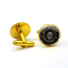 Новая мода DSLR линзы запонки объектив камеры запонки для мужской бренд Запонки кнопка