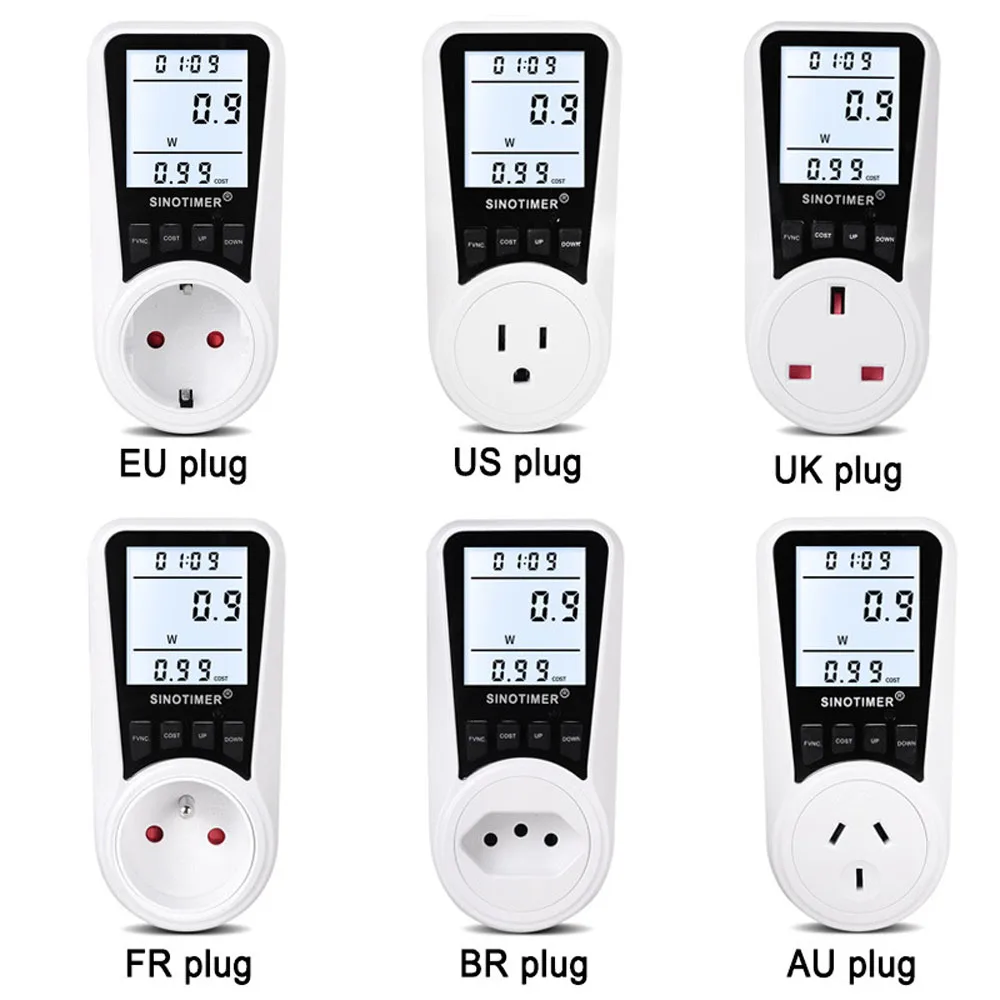110V 220V 50/60Hz Smart Energy Meter Digital LCD Power Wattmeter Socket Wattage Kwh Measuring Outlet Analyzer | Инструменты