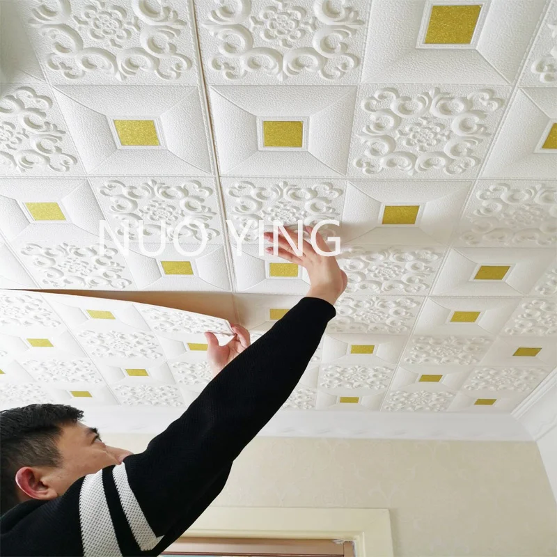 Wall Stickers 3D Self-Adhesive Sticker Wallpaper Waterproof Pe Foam Panel For Ceiling Bedroom Decoration | Дом и сад