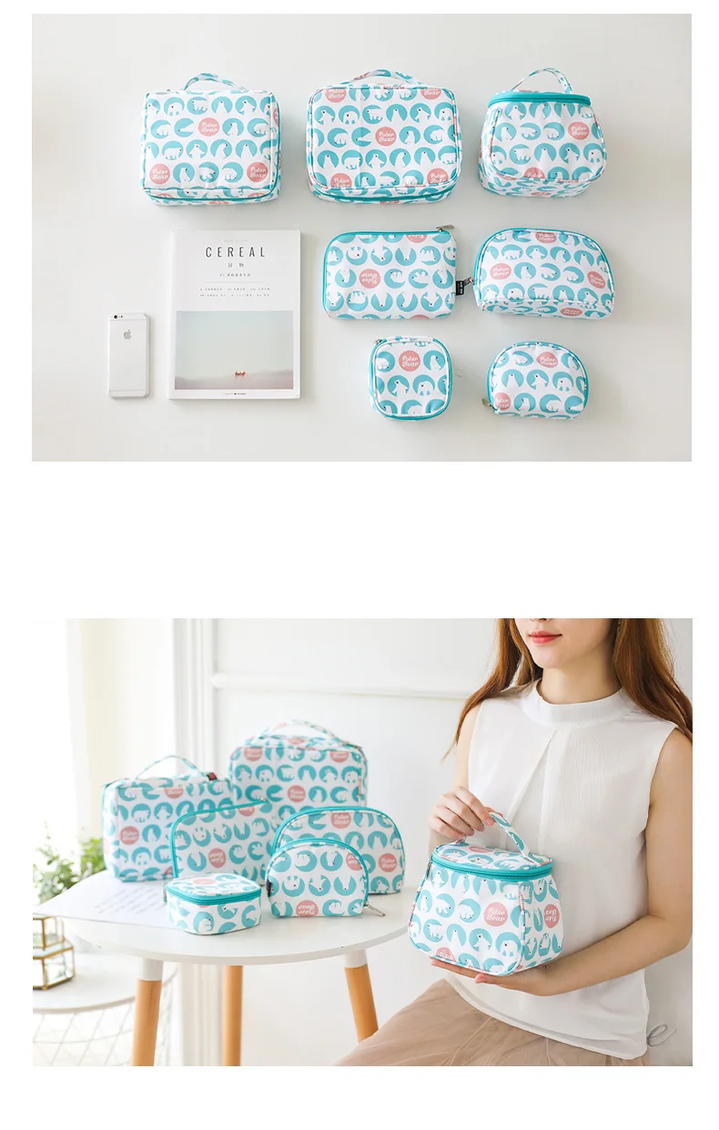 Cartoon Creative-Travel Storage Bag Canvas Twill Lining Cloth Wash Bag Cosmetics Shell Storage Bag Customizable