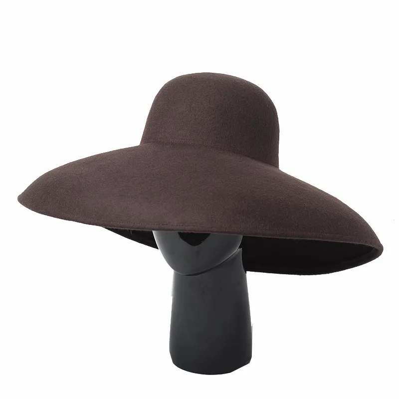 Autumn and Winter New Dome Cap Wool Hat Large Black Wool Floppy Hat Hat Felt Top Hats Fedora Hats Mens Fedora Hat