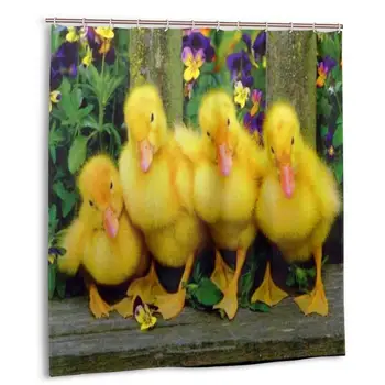 

Duck Shower Curtain with Hooks bathroom Waterproof Polyester Fabric