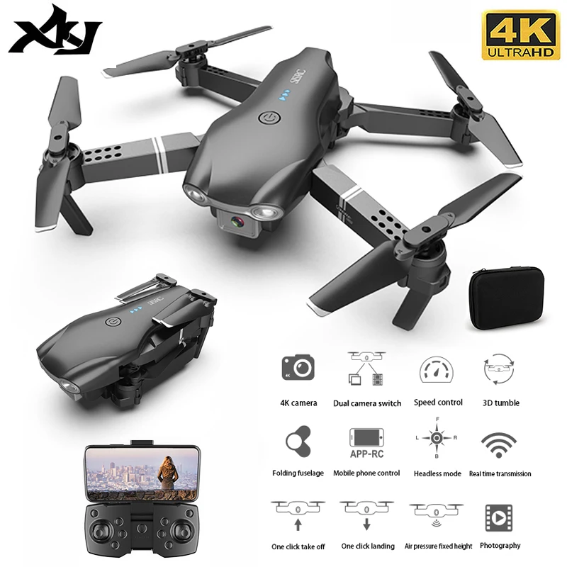 US $28.88 XKJ S602 RC Drone 4K HD Dual Camera Professional Aerial Photography WIFI FPV Foldable Quadcopter Height Hold DronToy