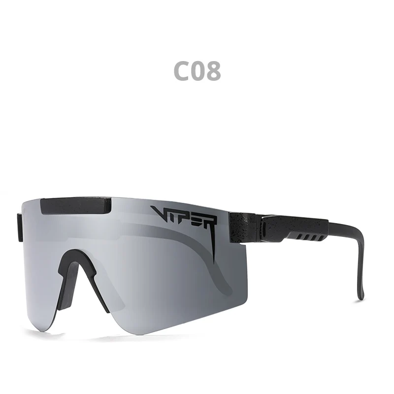 Pit Viper, плоская оправа tr90, синие зеркальные линзы, ветрозащитные спортивные поляризованные солнцезащитные очки для мужчин/женщин, PV01-c5 - Цвет линз: C8