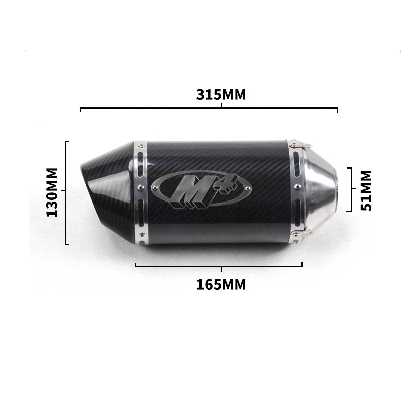 Универсальный мотоцикл M4 выхлоп реальный полный углеродного волокна побега модифицированный скутер слипоны глушитель для MT07 MT09 CBR600F NK400 NK600