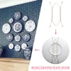 1 Pc Wall Display Plates Dish Hangers Holder New Art Design W Type Dish Spring Holder Invisible Hook Home Decor 6-16 Inch ► Photo 2/6