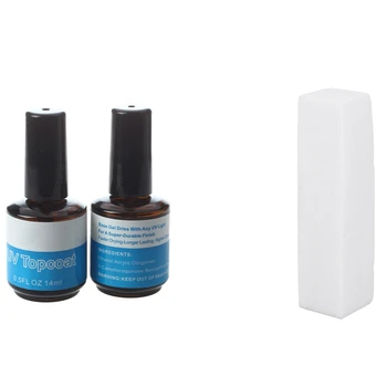 

1 Pcs Feil Block Buffer White Nail Polish Chunks & 2 Pcs Nail Enamel UV Lower Glue Nail Decoration False Manicure