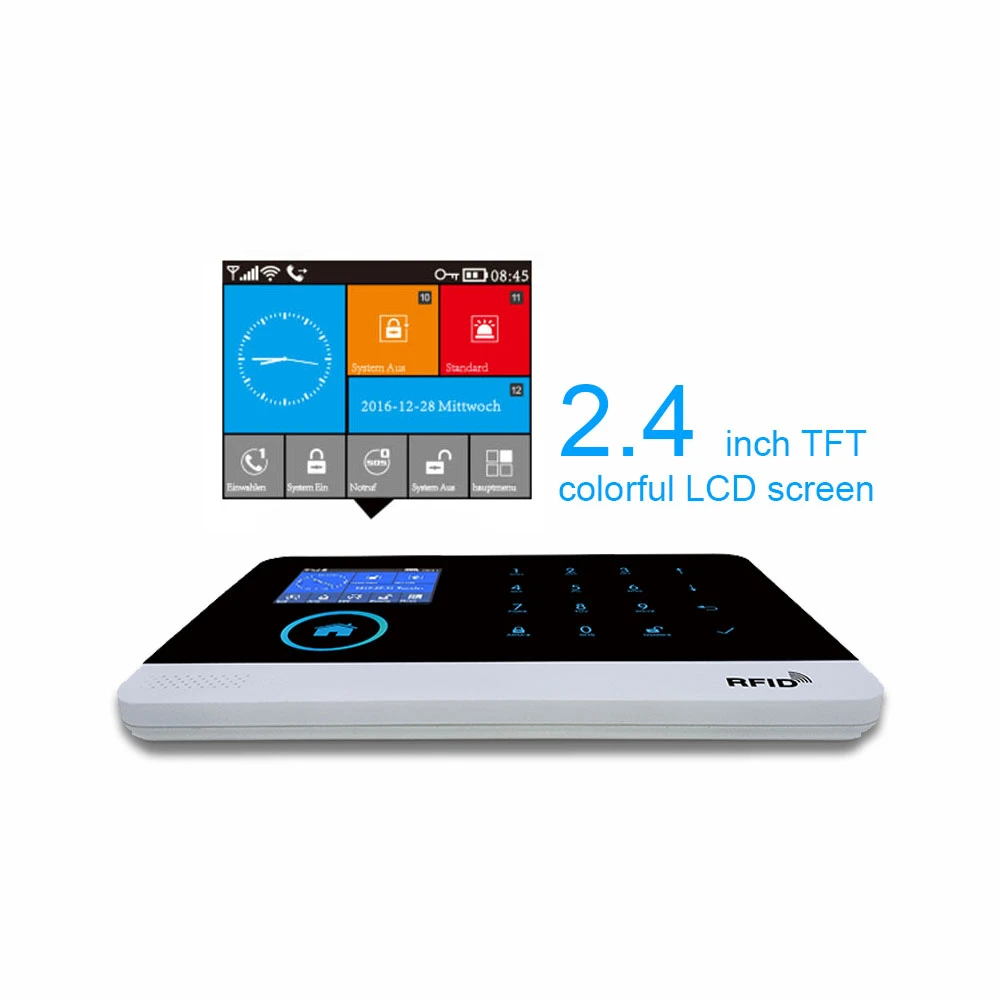 GT APP пульт дистанционного управления Аварийная панель переключаемая 8 языков беспроводная домашняя безопасность wifi GSM GPRS сигнализация Система RFID карта снятие с охраны