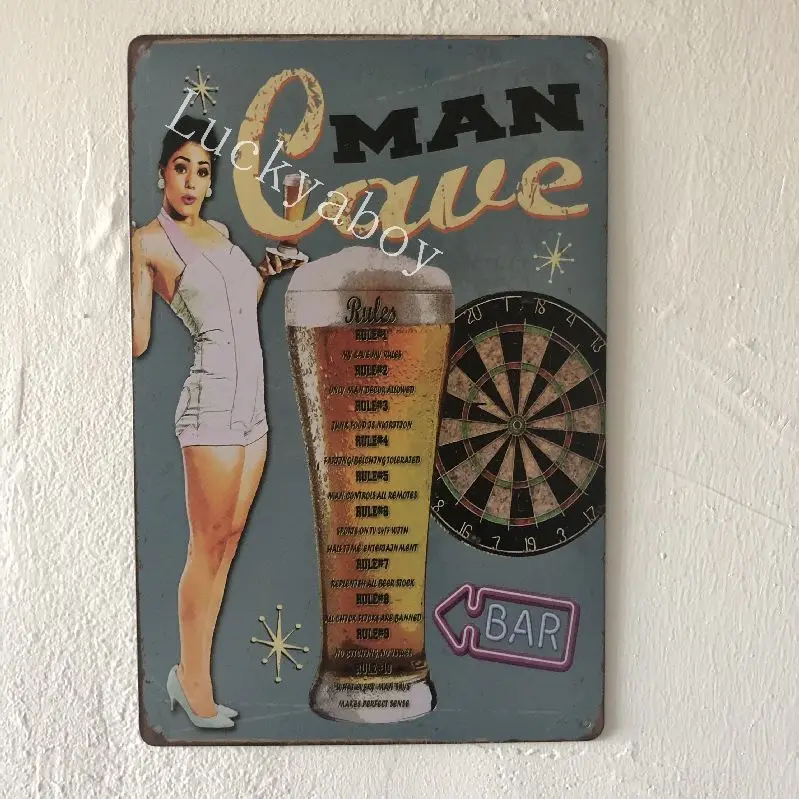 [Luckyaboy] Лучшее пиво счастливый Lounge Man Cave винтажный металлический Ретро оловянный знак бар, кафе, дом Декор для паба - Цвет: 19