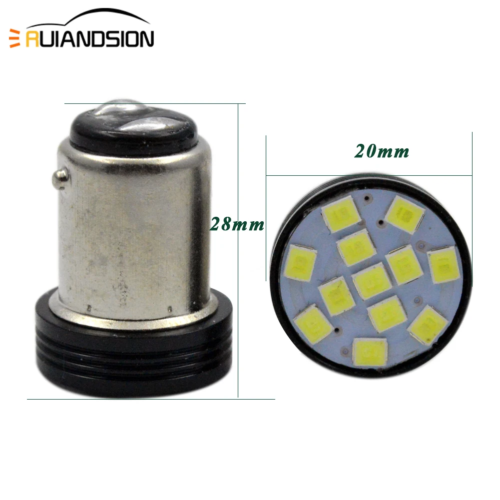 10x1,2 Вт S25 1157 BAY15D BA15d 1142 3157 2835 12smd Светодиодные Автомобильные фары Автомобильный поворотный сигнал остановка тормозов задний фонарь 12-16V Белый 360lm
