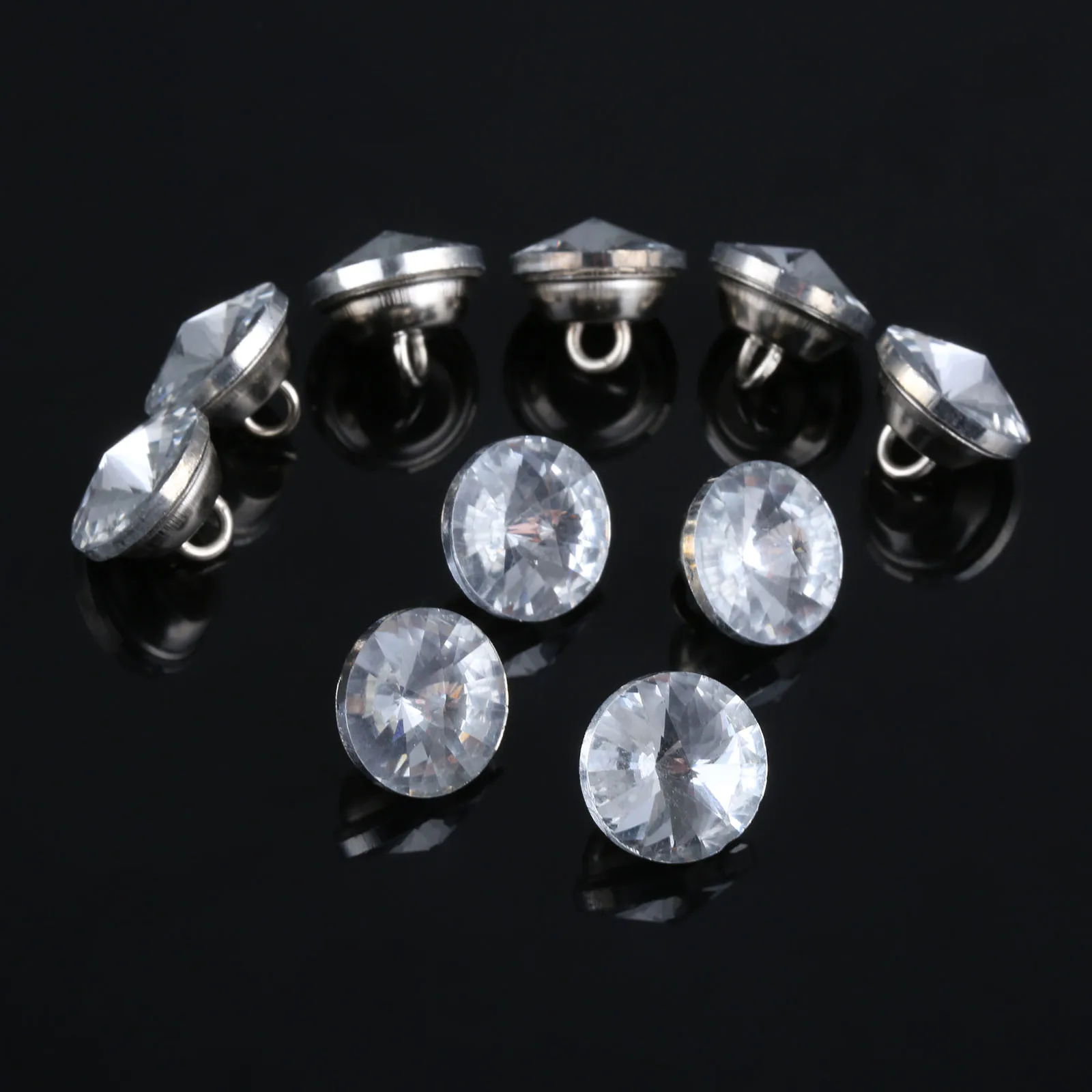 Diamond Crystal Glass Upholstery Buttons upholstery nail plastic push pins 10Pcs 14mm Dia. Decorative Nails Tacks Studs Pins Craft Sofa Wall Furniture Decoration