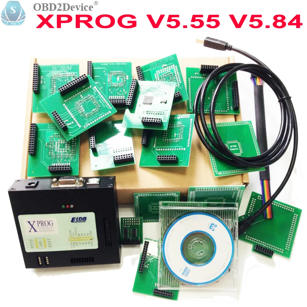 

New XPROG V5.55 V5.84 X-PROG M Metal Box Xprog V5.84 XPROG-M ECU Programmer Tool X Prog M Box V5.55 Full Adapters