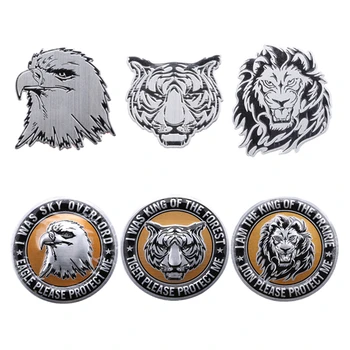 

Car Decoration Animal Stickers Logo Metal 3D Lion/Eagle/Tiger Aluminium Emblem Badge Decal Auto Styling Car Accessories