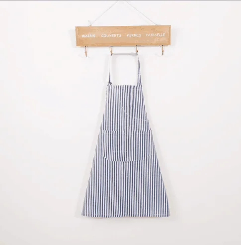 Apron18 1 шт. Полосатый Хлопок Лен с рисунком фартук для взрослых детей дома приготовления выпечки кофе магазин чистящие Кухонные фартуки аксессуар - Цвет: Apron18