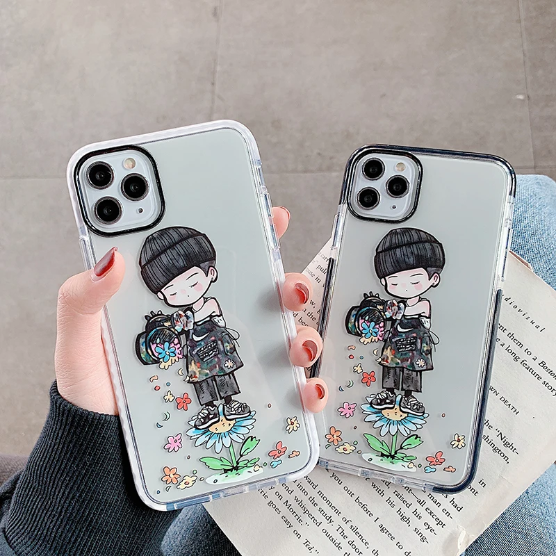 Прозрачный чехол для iPhone X, XR, Xs, Max, 11, 8, 7, 6, 6s Plus, 11 Pro, Max, высокое качество, двухцветная мягкая задняя крышка из ТПУ