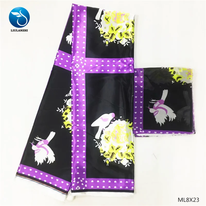 LIULANZHI африканская шелковая восковая ткань с атласная ткань с принтом 4+ 2 ярдов Анкара атласная полиэфирная ткань ML8X