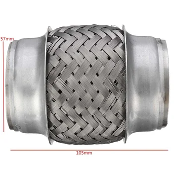 

2.25" x 4" Car Exhaust Flex Pipe Braid Exhaust Tip Tail Tube Stainless Steel 57x105mm Universal