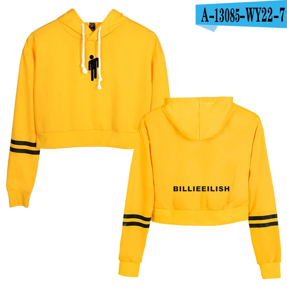 A13085-7 Футболка Billie Eilish, толстовка с капюшоном, укороченный топ, толстовки с длинными рукавами, повседневные толстовки, одежда с капюшоном, пуловер Harajuku, одежда - Цвет: A13085-7