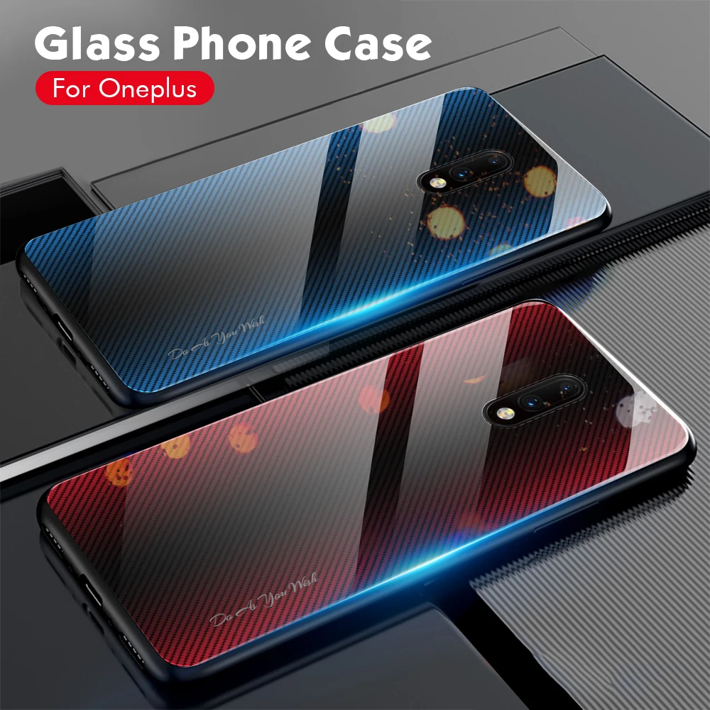 Чехол для телефона с градиентным стеклом для OnePlus 7 Pro 7Pro OnePlus7 Pro, защитный чехол 1+ 7 Pro, модный стеклянный чехол из ТПУ для пары