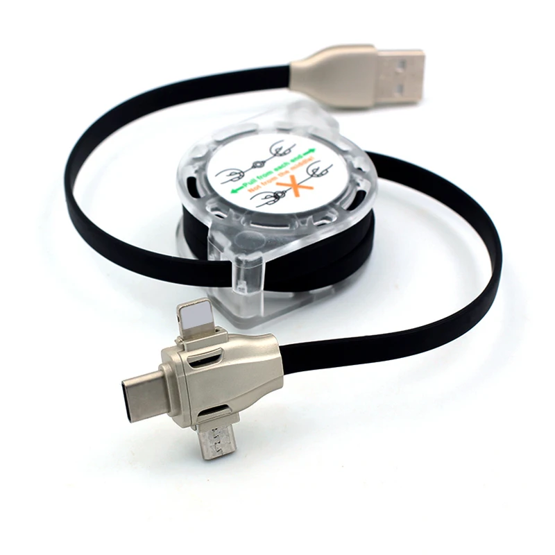 3в1 3 в 1 Выдвижной USB кабель для зарядки type C Micro USB кабель спиральный кабель для передачи данных для iPhone 7 8 Plus XS XR samsung Xiaomi huawei