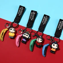 Мультяшный креативный брелок "Обезьяна" смола граффити банан брелок для ключей на цепочке женские пары Автомобильные сумки кулон