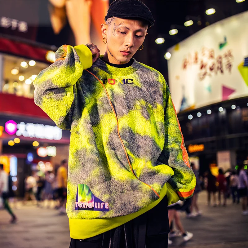 SEVEYFAN Мужская Tie Dye уличная одежда толстовки в стиле хип-хоп Harajuku пуловер больших размеров толстовки зимние утепленные толстовки мужские R3227