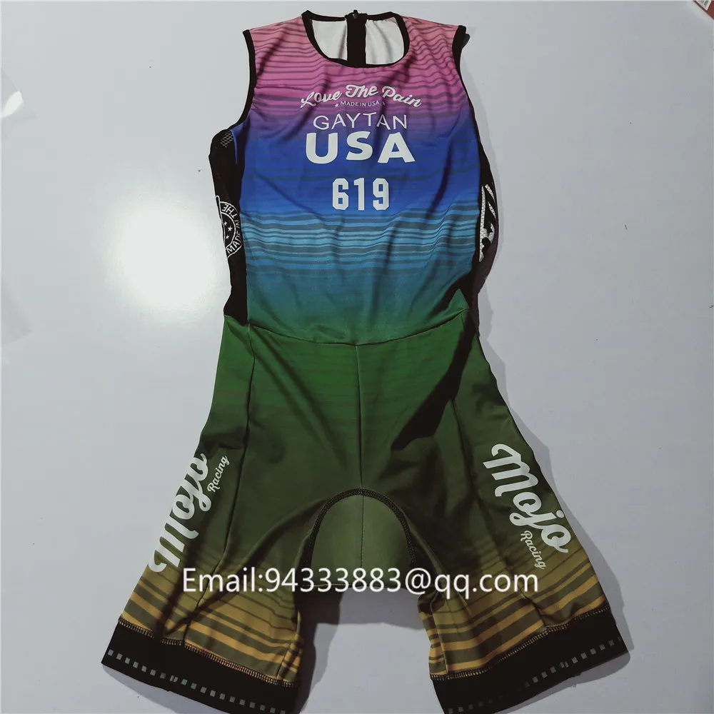 Love the pain cycling skinsuit men triathlon suit 2019 Pro Team sleeveless Skating suit Jumpsuit Maillot Cycling Ropa ciclismo
