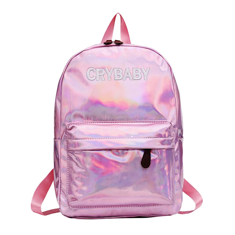 Стиль лазерная школьная сумка Водонепроницаемый сумка Для женщин корейско-Стиль рюкзак в студенческом буквами рюкзак адаптируемые под требования заказчика