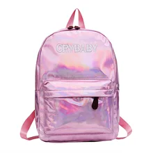 Стиль лазерная школьная сумка Водонепроницаемый сумка Для женщин корейско-Стиль рюкзак в студенческом буквами рюкзак адаптируемые под требования заказчика