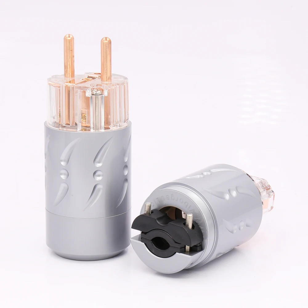 

Viborg VE512 Pure Copper Power Adaptor Plug Hi End ac Power Connector eu Silver Gold Rhodium Plated