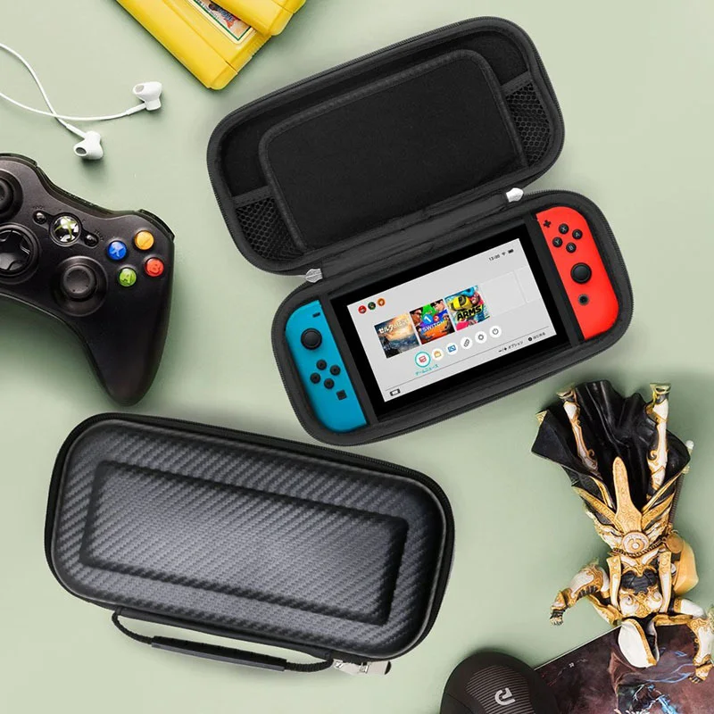 AAAE Top-для nintendo Switch чехол для переноски из углеродного волокна Жесткий корпус портативный чехол дорожная сумка(черный